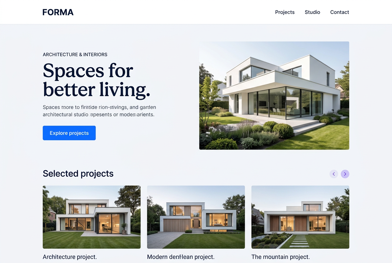Professional architecture website preview